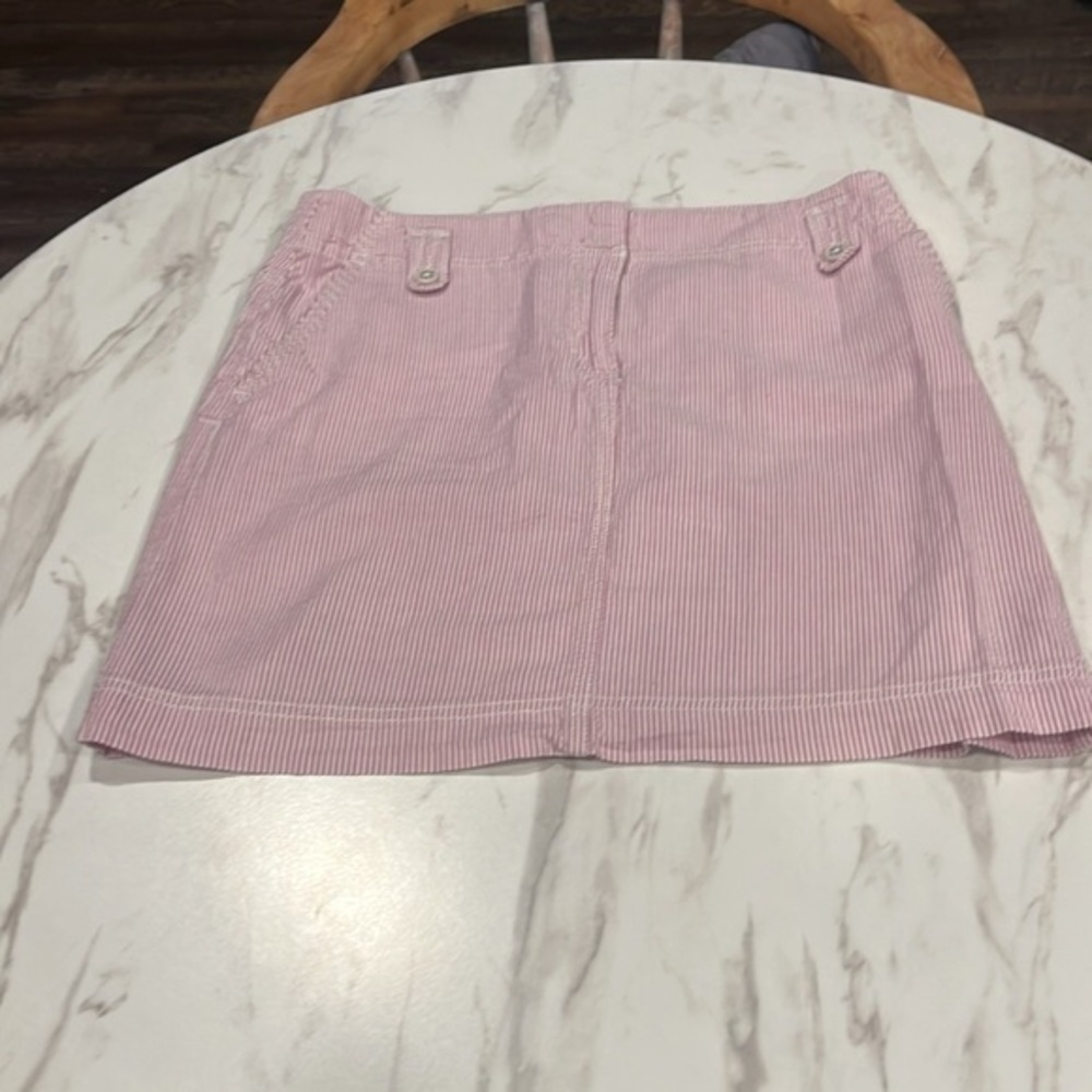 Loft Pink Seersucker Skirt